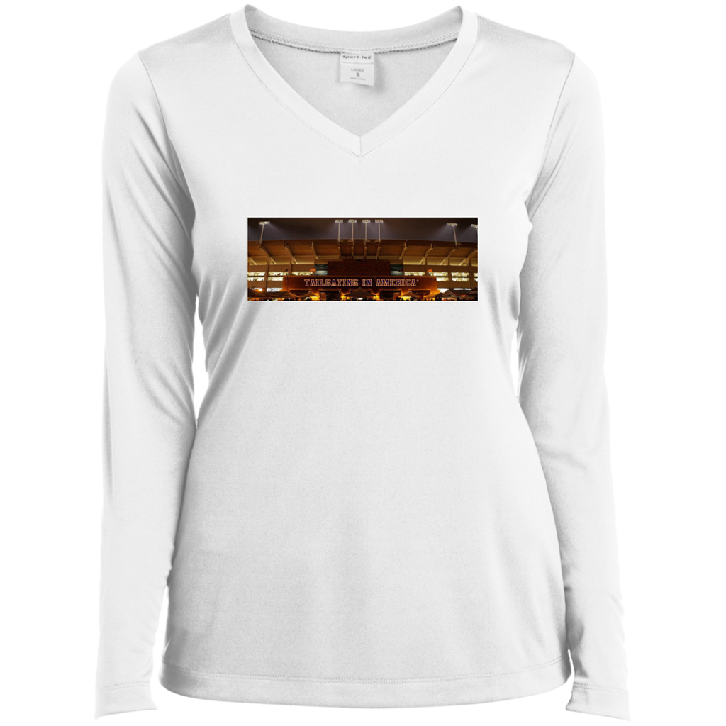 Ladies Long Sleeve Performance Vneck Tee