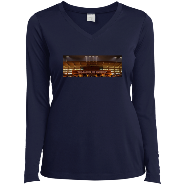 Ladies Long Sleeve Performance Vneck Tee
