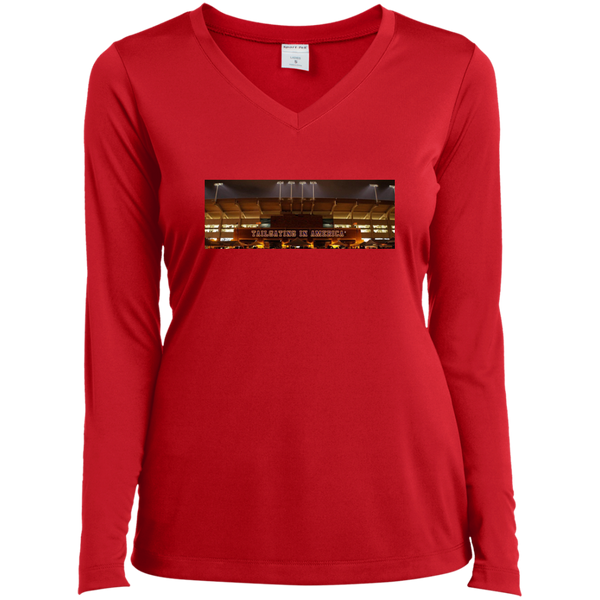 Ladies Long Sleeve Performance Vneck Tee