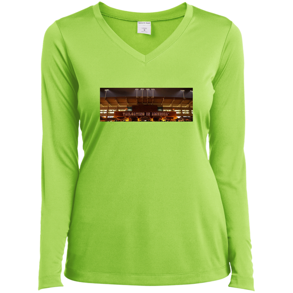 Ladies Long Sleeve Performance Vneck Tee