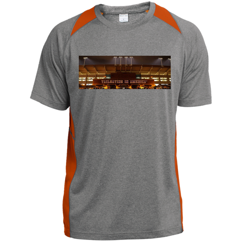 Custom Printed Heather Colorblock Poly T-shirt