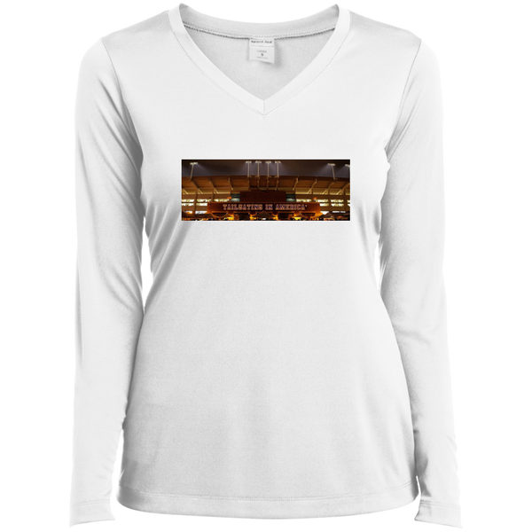Ladies Long Sleeve Performance Vneck Tee