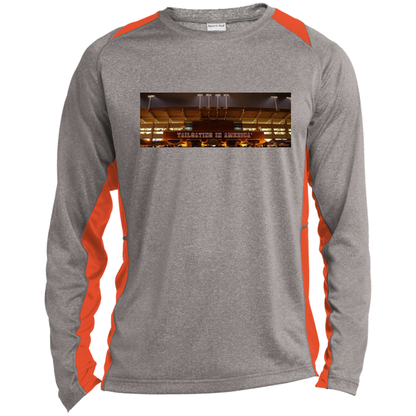 Long Sleeve Heather Colorblock Poly T-shirt